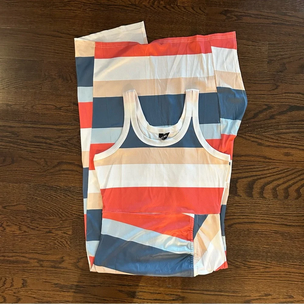 ChicMe Sleeveless Striped Maxi Dress | Size L | NWT - Picture 2 of 4